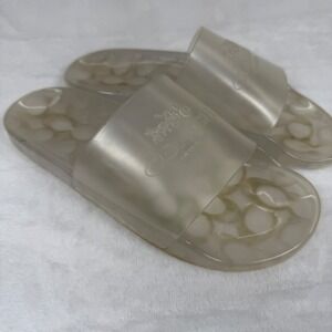 Coach Udele Sport Slide Sandals Clear Frosted Jelly Signature Logo Womens 8 READ